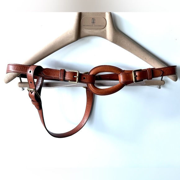 Ralph Lauren Purple Label Tri-strap O-ring Leather Belt - Picture 8 of 16